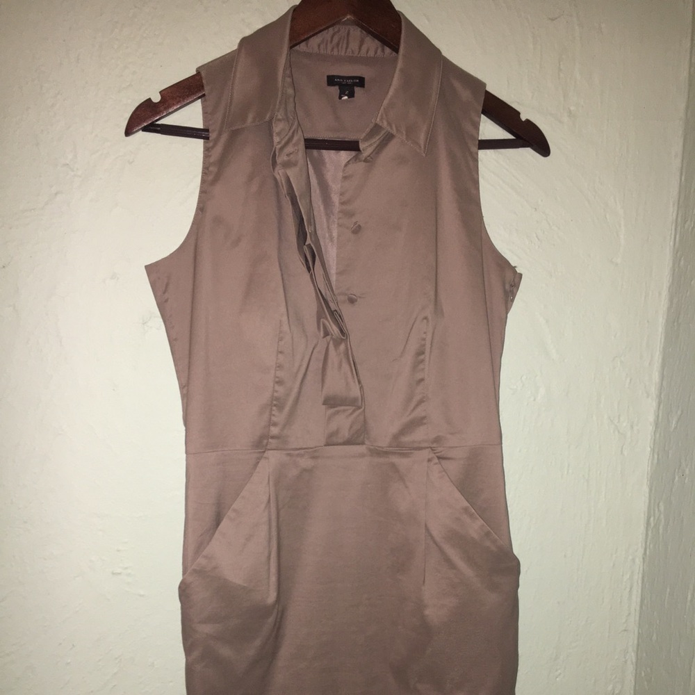 Ann Taylor office ruffle sleeveless dress